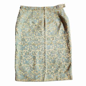 Vintage Blue,Green and Gold Pencil Skirt